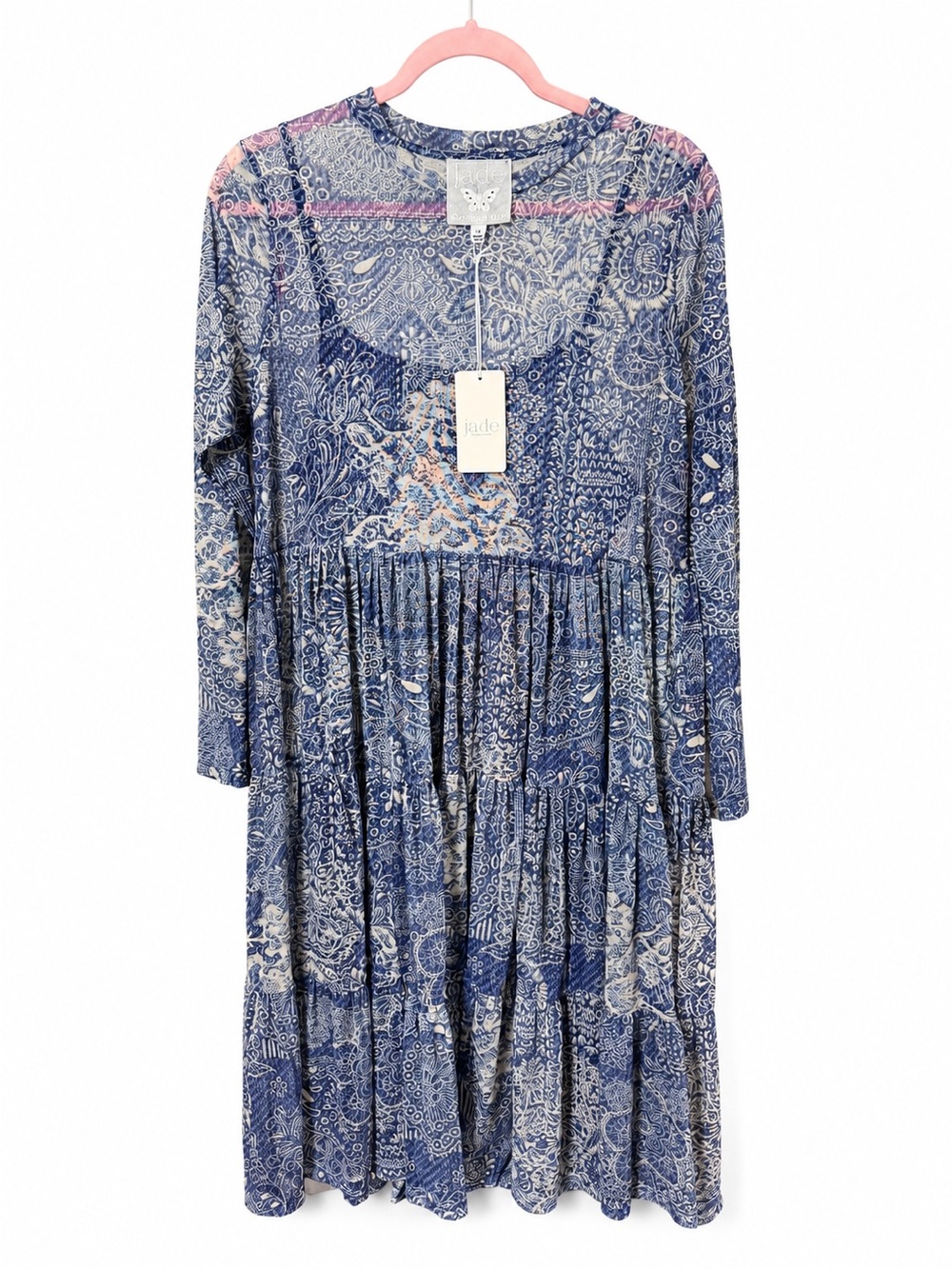 NWT Johnny Was Jade Long Sleeve Mesh Tiered Dress - Picture 5 of 9